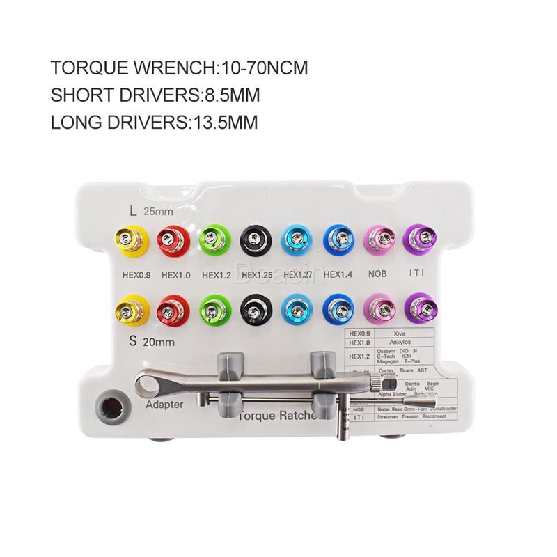 Dental Universal Implant Torque Screwdrivers Wrench 10-70NCM with Drive