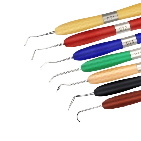 7PCS Dental Resin Filler Aesthetic Restoration Fit For Resin Knife Plastic Dresser With Silicone Handle