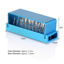 Dental Burs Drill Holder Disinfection Aluminium Bloc Box 30 Holes Diameter 2mm Dental Lab Tool